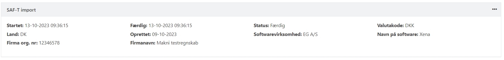 Import af SAF-T fil til arkivet i Xena