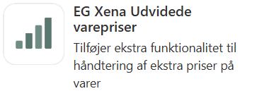Utvidede varepriser appen i Xena