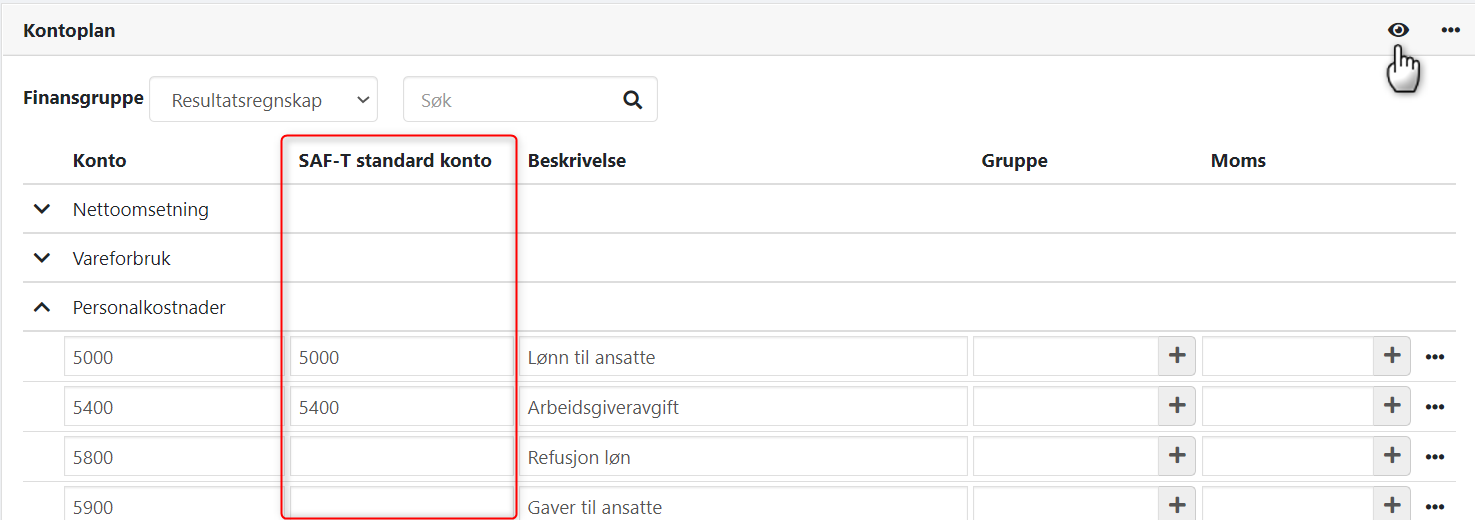 Udfyld SAF-T standardkonto i Xena