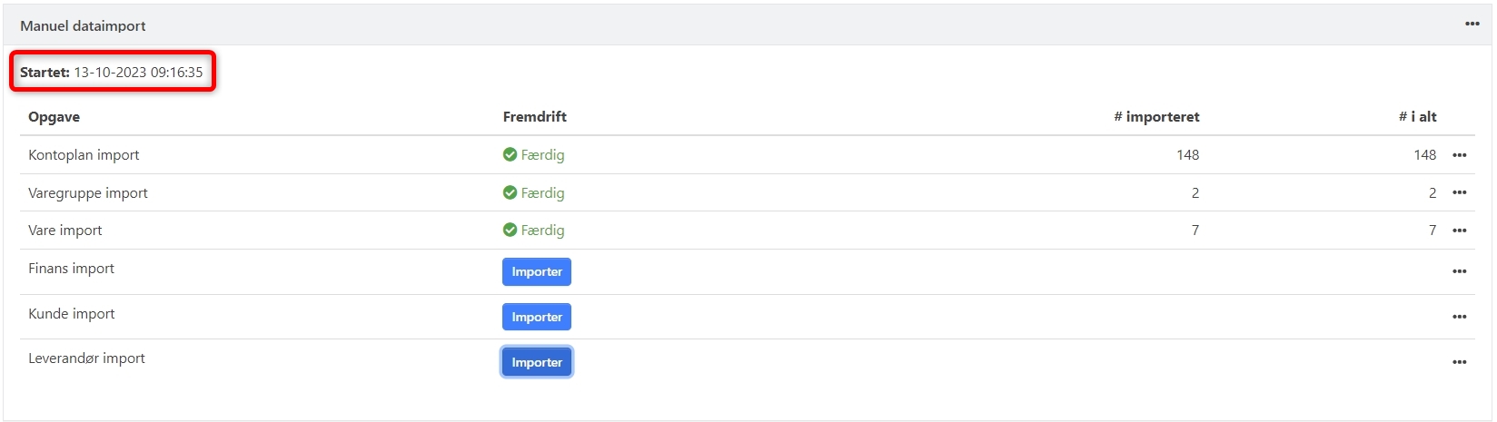 Her ses processen for import til arkivet i Xena