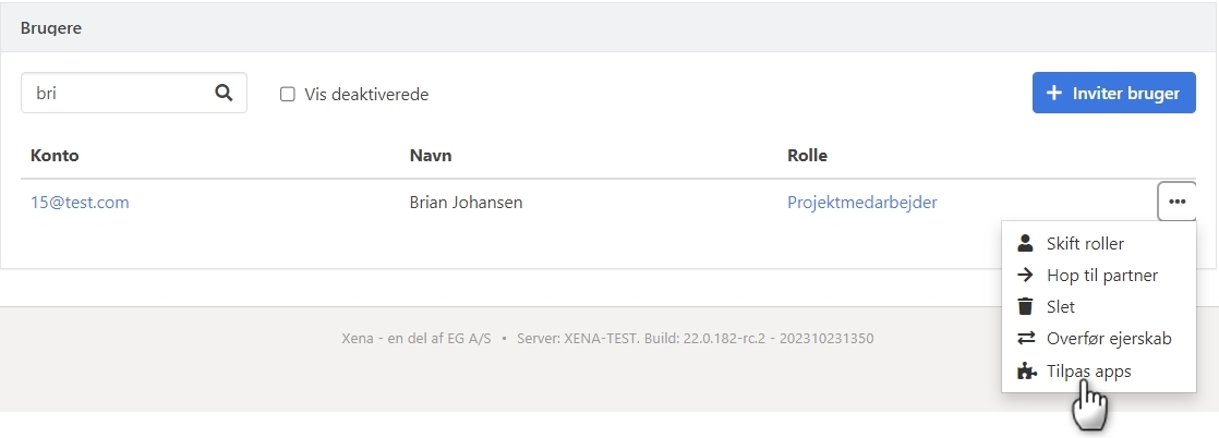 Fjern apps fra en fratrådt medarbejder i Xena