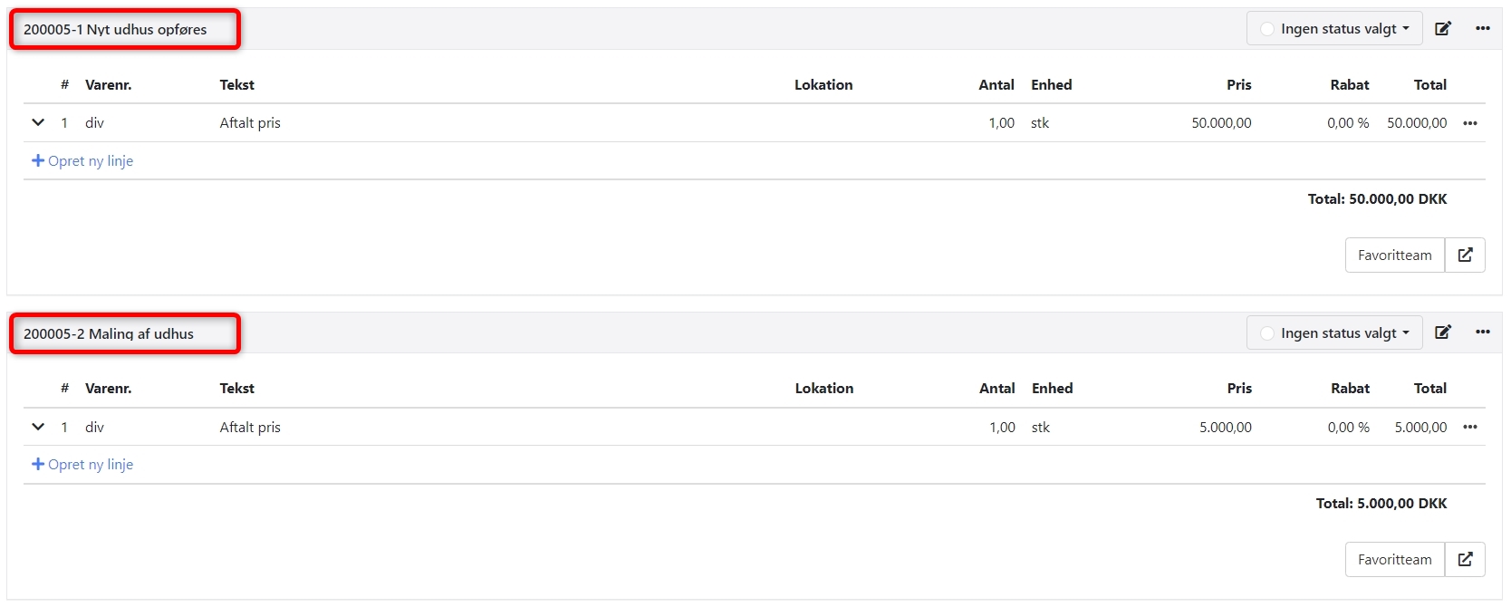 Klargør ordre til at lave en acontofaktura i Xena