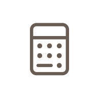 Illustration af en lommeregner på hvid baggrund