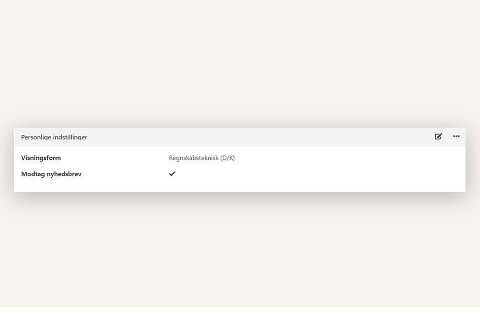 Opsætning af personlige indstillinger i Xena
