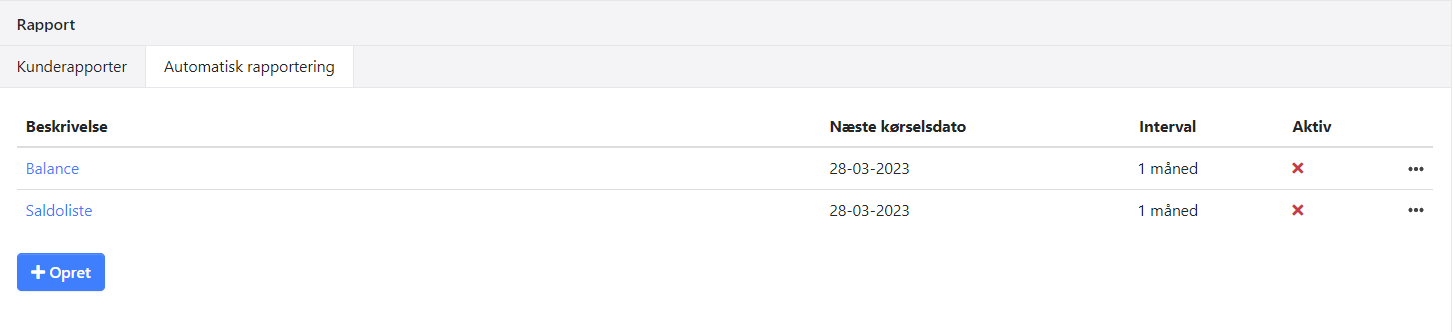 Deaktivering af automatisk rapportering i Xena