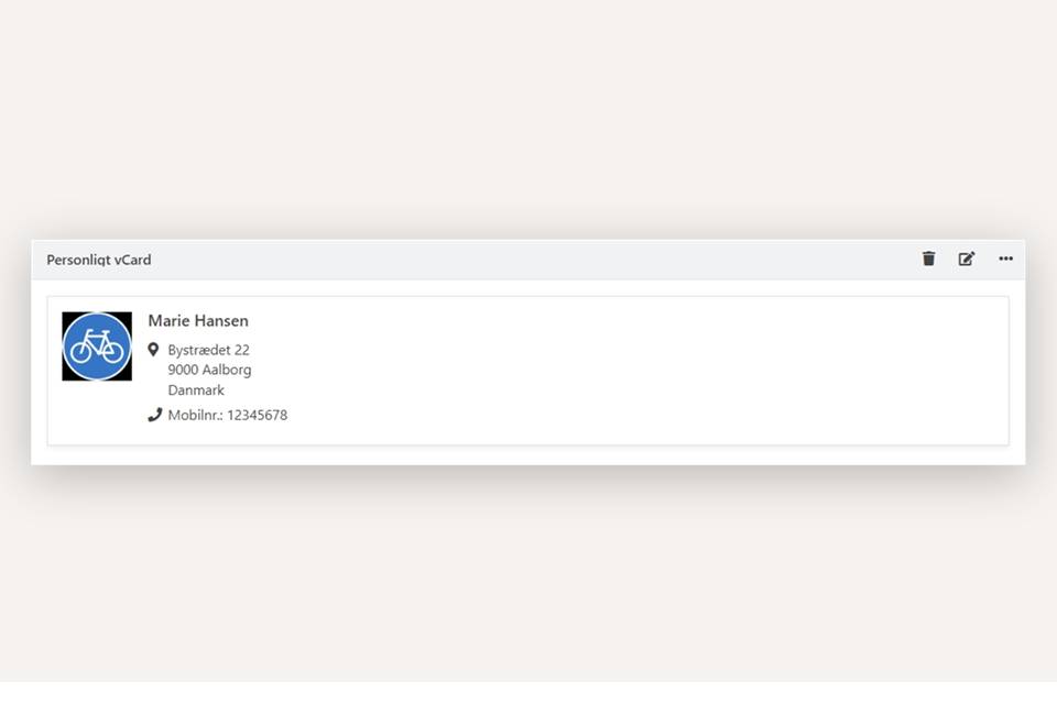 Opret dit personlige viskitkort i Xena (vCard)