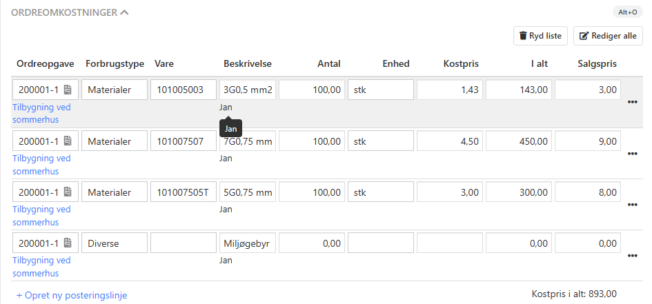 Opret ordreomk. i bilagsregistrering i Xena
