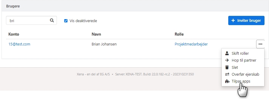 Vælg gratis rolle på fratrådt bruger i Xena