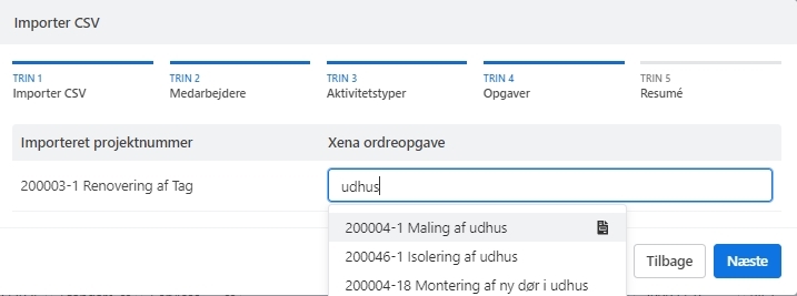 Se opgavebeskrivelse ved import til omkostningsregistrering