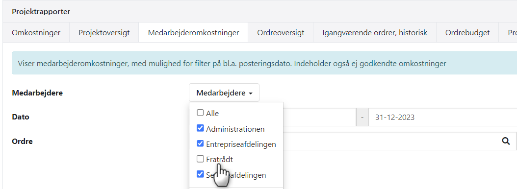 Filtrer på søgeordet Fratrådt i projektrapporter i Xena